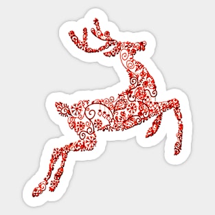 Decorative Red Christmas Deer Sticker